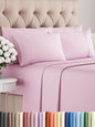 Cal King 6 Piece Sheet Set - Comfy Breathable & Cooling - Soft Hotel Luxury Bedding Set with 8-16 Inch Deep Pockets - 1 Flat & 1 Fitted Sheet & 4 Pillowcases - Wrinkle Free & Easy Care - Light Pink