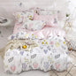 BuLuTu Floral Love Print Girls Duvet Cover Full Size White/Pink Cotton Premium Blossom Kawaii Reversible Kids Bedroom Comforter Cover Bedding Sets for Toddler,Teen,Breathable,Lightweight,Zipper