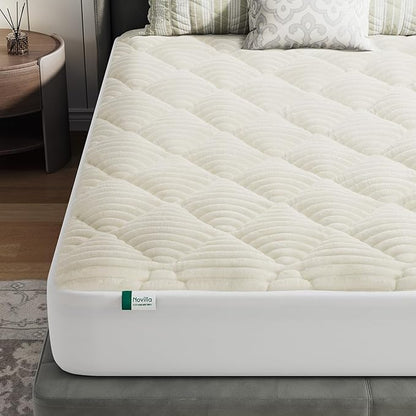 Novilla Twin Mattress Topper - Plush Warmth Mattress Pad for Cold Sleepers, Cloud-Like Softness & Mattress Protector, Deep Pocket 8-21", Machine Washable