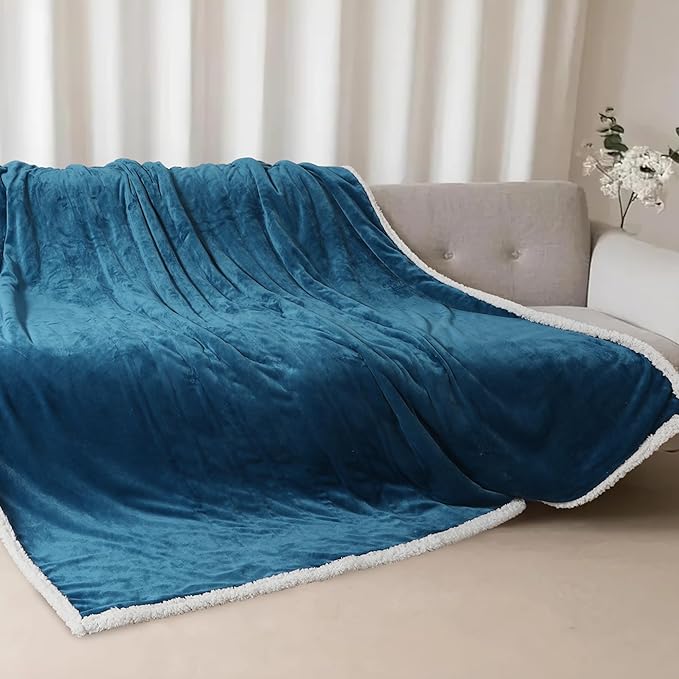 Electric Heated Blanket Twin Size - 62"x84", Soft Flannel Heating Blanket, 10 Heating Levels, 1-12 H Auto Shut Off, Breathable Warm and Washable for Bed, Lake Blue