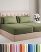 Split King Bed Sheet Set - 7 Piece Split King Bed Sheet Set - Soft Hotel Luxury Bedding - Cooling, Comfy & Breathable - 1 Flat & 1 Fitted & 4 Pillowcases w/ Deep Pockets - Wrinkle Free - Sage Green