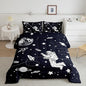 Feelyou Solar System Comforter Set King Size Outer Space Comforter for Kids Teens Adults Universe Planets Bedding Set Cute Astronaut Blue White Duvet Set Room Decor 3Pcs with 2 Pillow Case