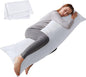 ELNIDO QUEEN Body Pillow with Pillowcase - Soft Long Bed Pillow for Adults - Breathable Full Body Pillow Insert for Sleeping, 20x54inches - White
