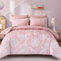 Menghomeus Girls Comforter Set Twin Size 5 Pieces Bed in A Bag Ombre Pink Bedding Set Dandelion Butterfly Print Kids Bedding Collections