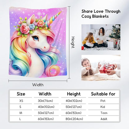 Kids Blanket for Girls - Unicorn Gifts for Toddler Daughter - Cute Throws for Sofa Bedding (30"x40")