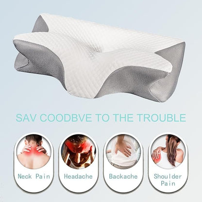 Neckhaven Pillow, Cervical Neck Pillow, Dreamers Relief Pillow for Pain Relief & Sleeping, Ergonomic Contour for Side Sleepers, Necks and Shoulder Support