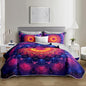 Boho Style Queen Size Quilt Set,Bohemian Floral Strip Beddding Set for Adults Room Decor,Soft and Lightweight Quilted Bed for All Season with 2 Pillowcases.