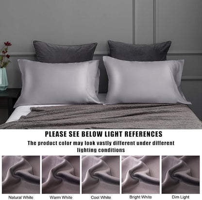 TELUS Dark Grey Pillow Cases Queen Size 2 Pack, Bamboo Rayon Cooling Pillowcases with Envelope Closure, Cool Breathable Pillow Case for Hot Sleepers & Night Sweats, 20x30 inch