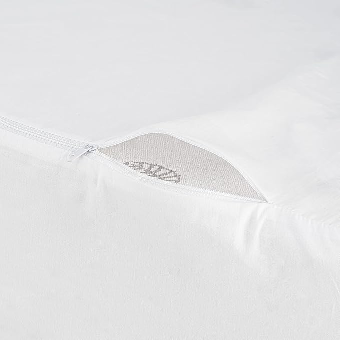 CirclesHome Wedge Pillow Cover 100% Cotton, Zippered Wedge Pillow Case Protector, Soft, Hypoallergenic & Breathable - White, (24Wx25Lx12)