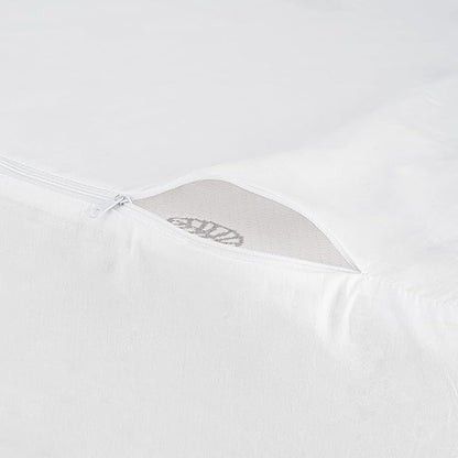 CirclesHome Wedge Pillow Cover 100% Cotton, Zippered Wedge Pillow Case Protector, Soft, Hypoallergenic & Breathable - White, (24Wx25Lx12)