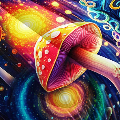 Kids Mushroom Comforter Set King Size,Colorful Flash Natural Wild Fungus Bedding Set for Kids Boys Girls Room Decor,Botanical Plants Bedding Sets with 2 Pillowcases.