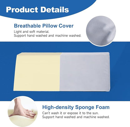 Positioning Wedge Pillow Side Sleeping Belt Connection, Limit Width Adjustable Bed Wedges Body Positioners for Back Pain Relief, Back Positioning Wedge for After Surgery, Anti Snoring, Back Support