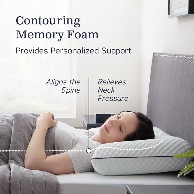 Weekender Gel Memory Foam Pillow - Queen Size - 1-Pack - Medium Plush Feel - Neck and Shoulder Support - Side, Stomach, and Back Sleepers - Home, Hotel, & Hospital Essentials - CertiPur Certified