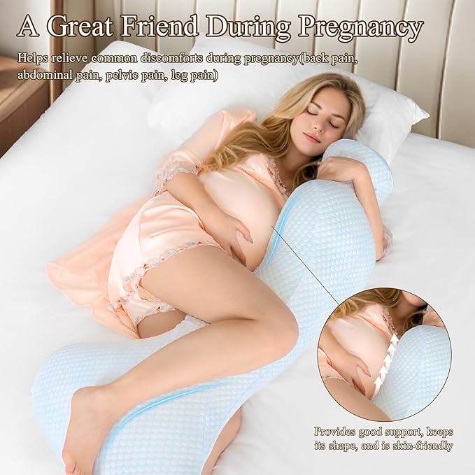 Small Mermaid Body Pillows, Cooling One Piece Body Pillows for Adults, Long Pillow for Bed, Full Memory Foam Body Pillow, Big Hugging Pillows, Soft Firm Body Pillow for Side Sleeper/Pregnancy