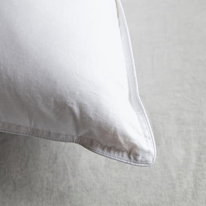 Bokser Home White Duck Feather & Down Bed Pillows – King Size (U.S. Standard), 2 Pack, Firm Support, Luxury Hotel-Style Sleeping Pillows