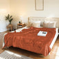 Electric Heated Blanket Throw Size 50"x60" - Flannel & Sherpa Fabric Dual-Sided, 6 Heat Settings & 1-3 Hours Auto Off, Soft & Cozy Warming Throw for Home, Office, or Bed, Machine Washable, Caramel