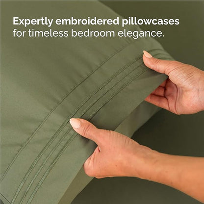 Twin XL Size 3 Piece Sheet Set - Comfy Breathable & Cooling Bed Sheets Set - Hotel Luxury Bedding for Women, Men, Kids, Teens, Boys & Girls - Deep Pockets, Soft, Wrinkle Free - Oeko-Tex - Sage Green