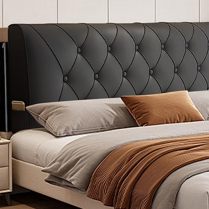 VKZ Headboard Pillow Cal King, 80" x 24" Reading Pillows and Bed Pillow for Sitting Up, Upholstered Bolster Body Pillow with Removable Head Board Cover for Bed Dorm Sofa Floor Back Support, Black
