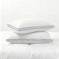 Feather Pillows Queen Size Set of 2 Goose Down Pillows with 100% Breathable Cotton Cover, Hotel Collection Bed Pillows for Sleeping, Soft Support for Back, Stomach and Side Sleepers
