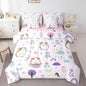 Erosebridal 7Pcs Floral Guinea Pig Kids Bedding Set for Boys,Full Size Comforter Set with Sheets and Pillowcase,7Pcs Bed in a Bag,Cartoon Animal Children Bed Set, Cute Flower Comforter
