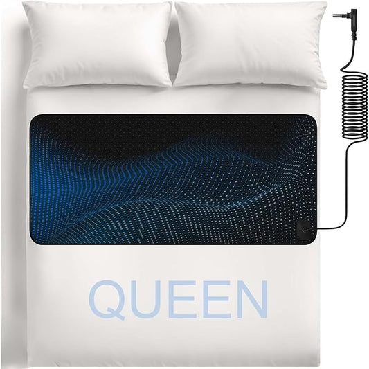Grounding Mat for Bed, Grounding Pad for Sleeping, Tear-Resistant PU Leather Grounding Mattress with Cord