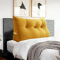 Headboard Wedge Pillow Large Reading Pillow Twin Size Bed Rest Back Support Pillow for Sitting up in Bed Daybed Couch Backrest Cushion Velvet Mustard Yellow