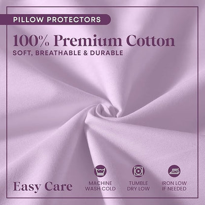 CirclesHome Wedge Pillow Cover 100% Cotton, Zippered Wedge Pillow Case Protector, Soft, Hypoallergenic & Breathable , Lavender, (25Wx26Lx7.5)
