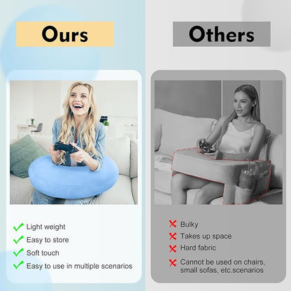 Gaming Pillow Arm Support Pillow for Bed & Sofa: Ergonomic U-Shaped Lap Pillow with Elbow Rest for Adults & Kids - Reduces Arm Pain & Fatigue During Gaming, Reading, Working & Crocheting