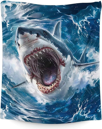 Boys Blanket Gifts - Shark Blankets for Kids Teens - 50 x 60 Inches Cozy Plush Throw Decor Stuff for Sofa, Couch