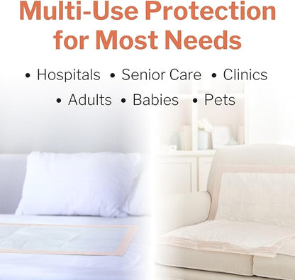 McKesson Underpads Disposable Bed Pads 30" x 36" [10 Count], Heavy Absorbency, Ultra Incontinence Chux Pads for Adults, Elderly, and Baby, Pee Pads