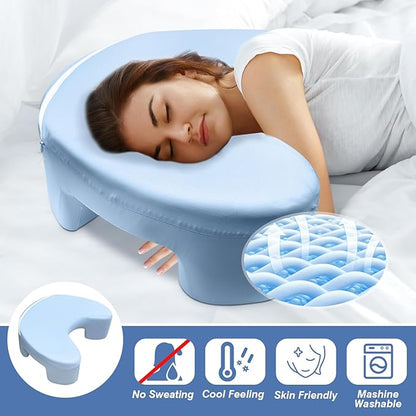 Side Sleeper Pillow with Arm Hole, Ergonomic Cooling Memory Foam Arm Pillows for Adults for Neck and Shoulder Pain Relief, Suitable for Side Sleepers with Neck Support