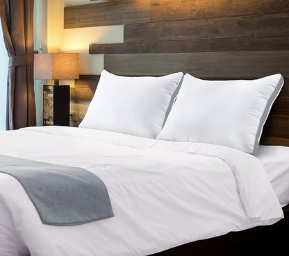 Utopia Bedding Bed Pillows for Sleeping King Size (Grey), Set of 2, Soft & Fluffy Pillow with Down Alternative Filling, Cooling, Hotel Quality, Gusseted Pillow for Back, Stomach or Side Sleepers