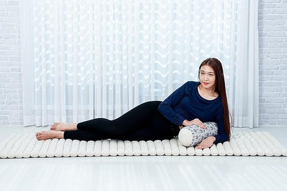 Leewadee Small Yoga Bolster – Shape-Retaining Cervical Neck Roll, Tube Pillow for Comfortable Reading, Kapok Filling, 22 x 6 x 6 inches