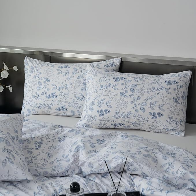 Floral Duvet Cover Set Twin 100% Brushed Microfiber 3 Pieces Vintage Chic Floral Garden Vibrant Botanical Floral Pattern Printed Twin Duvet Cover Flower with Zipper Closure (Floral, Twin)
