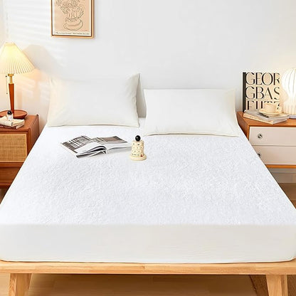 39x75 Twin Waterproof Mattress Protector Fits 9-12" Deep, Zippered Mattress Encasement Cover, WINKAURA Premium Washable Terry Top Fabric Mattress Pad Cover