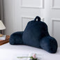A Nice Night Faux Fur Soft Reading Pillow Bed Wedge Adult Backrest with Arms Back Support for Sitting Up in Bed/Couch for Bedrest,Navy,Large