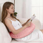 XWZO Reading Pillow for Gaming, Crocheting or Playing with Strong Arm Support, Gaming Pillow for Arm Rest When Sitting in Bed & Sofa, Lap Pillow Swen with Tiebacks and Side Pocket, Pink