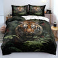 Cartoon Tiger Bed Sheets Twin Size with 1 Pillow Cases Standard Size, Fitted Flat Sheet for Kids Boys Teens Adult Bedroom Decor, Animal Bed Sheets Floral Petal Country Bedding Decor