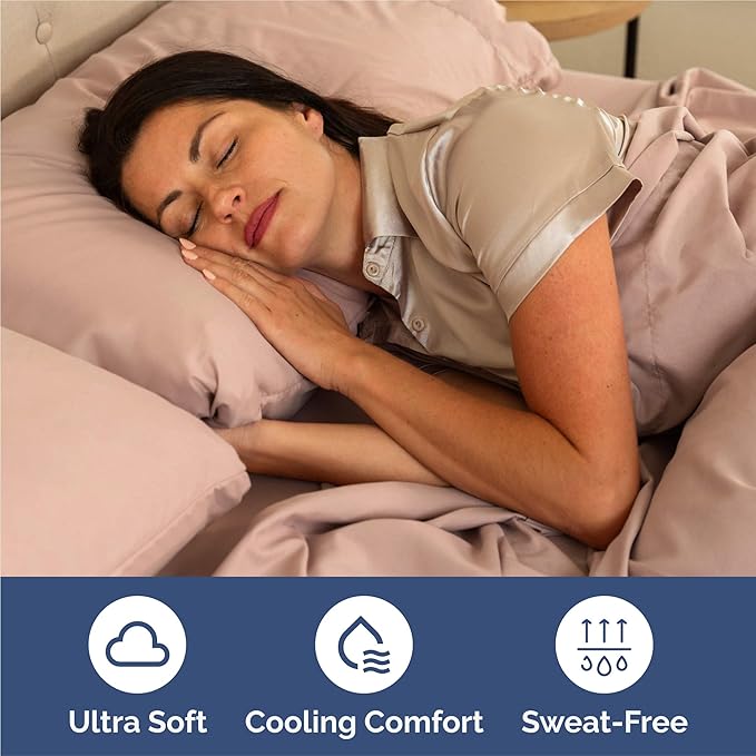 Cal King 6 Piece Sheet Set - Comfy Breathable & Cooling - Ultra-Soft Hotel Luxury Bedding Set with 8-16 Inch Deep Pockets - 1 Flat & 1 Fitted Sheet & 4 Pillowcases - Wrinkle Free & Easy Care - Mauve