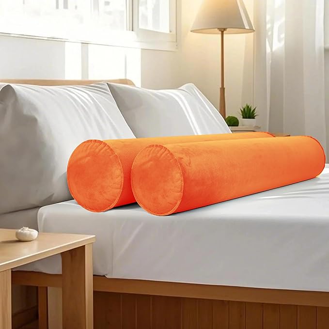 Inflatable Body Pillow for Adults Kids, 47 Inch Body Pillows for Side Sleeper, Travel Body Pillow for Bed, Long Bolster Pillow Round Cervical Cylinder Pillow for Sleeping