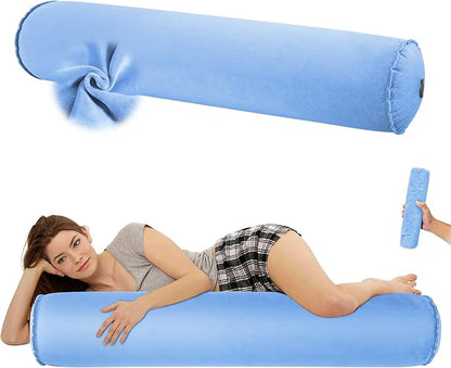 EULANT Inflatable Long Bolster Body Pillow for Adults Kids,Round Cervical Roll Cylinder Bolster Body Pillow for Hugging Sleeping,Back,Neck