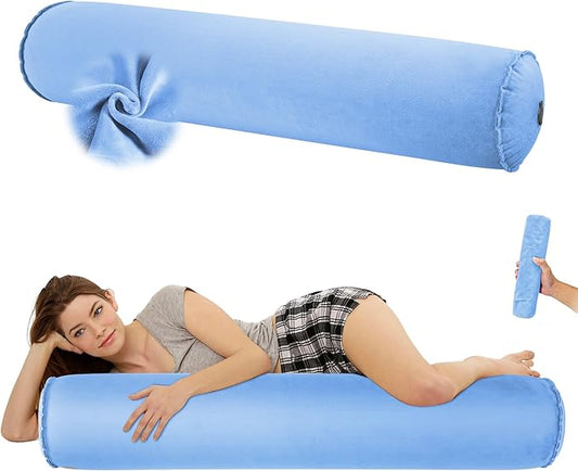 EULANT Inflatable Long Bolster Body Pillow for Adults Kids,Round Cervical Roll Cylinder Bolster Body Pillow for Hugging Sleeping,Back,Neck