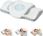 Smug Cervical Neck Pillow for Sleeping, Cooling Ergonomic Memory Foam Pillow with Arm Rest Slot and Ice Silk Pillowcase, Dual Height Orthopedic Support Contour for Side, Back, Stomach Sleepers