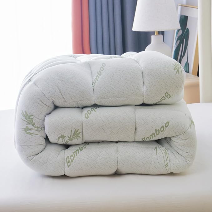 oaskys Mattress Topper Twin Size - Cooling Extra Thick Breathable Viscose Made from Bamboo Mattress pad - Soft Quilted Fitted Mattress Cover with Down Alternative Fill (8-21”Deep Pocket)