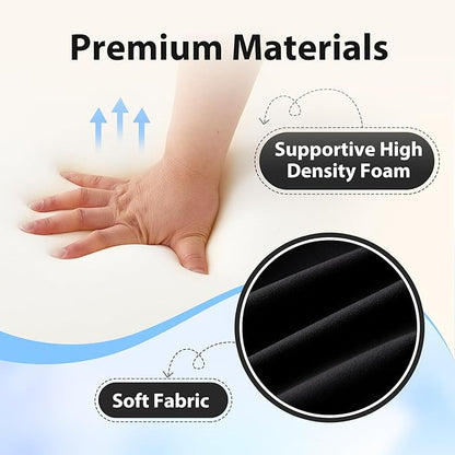 Reading Pillow for Sitting in Bed Adult, Back Pillow for Bed Sitting up, Backrest Pillow with Arms, Back Support Pillows for Gaming Lounging Watching TV, Medium 19" Black
