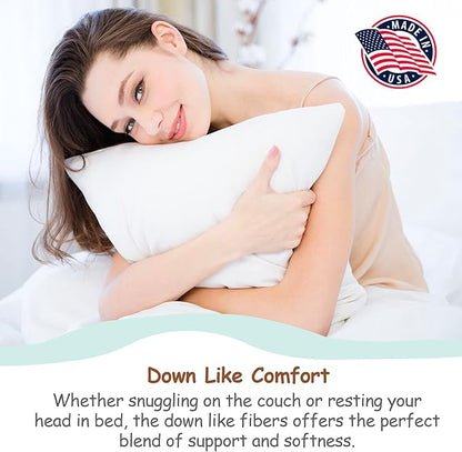 Pillowflex Synthetic Down Pillow Insert - 14x22 Down Alternative Pillow, Ultra Soft, Small Rectangle, Lumbar, Travel, Neck, Sleeping Pillow - 1 Decorative Pillow Form