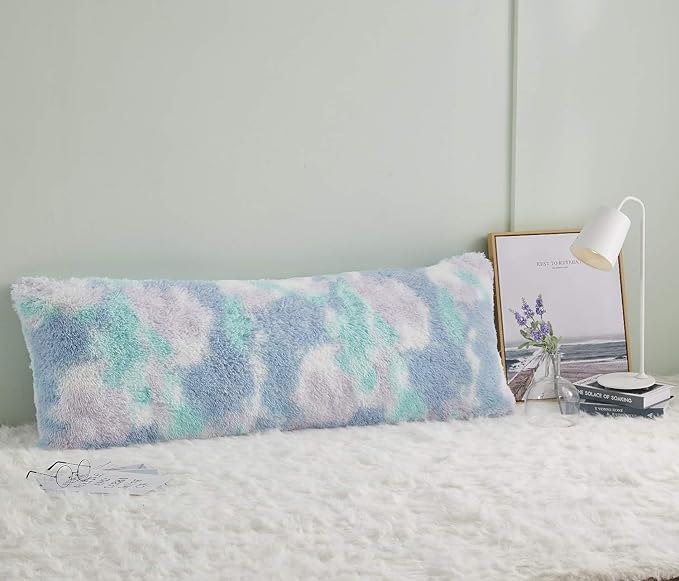 Cozy Plush Fur Body Pillow 20X54 Inches with Premium Filling, Ultra Soft Bed and Sofa Pillow, Vibrant Pastel Colors on Long Pillow, Big Hug Double Pillow, Pregnancy Pillow, Warm Fascinating
