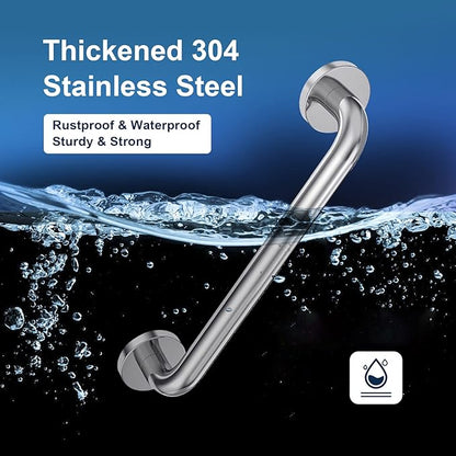 Handicap Grab Bars, 2 Pack 16 Inch Shower Grab Bar for Seniors, 304 Stainless Steel ADA Grab Bars for Bathtubs and Showers, Toilet, Safety Shower Handles for Elderly, Disabled, Injury (Brushed Nickel)
