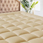 MATBEBY Twin Size Mattress Pad - Cooling Breathable Mattress Topper, Quilted Fitted Mattress Protector, Pillow Top Mattress Cover with 8-21" Deep Pocket, Soft, Machine Washable, Beige, 39x75 Inches