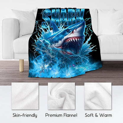Boys Blanket Gifts Shark Blankets for Kids Teens, 50"x60" Soft Plush Throw for Son Grandson